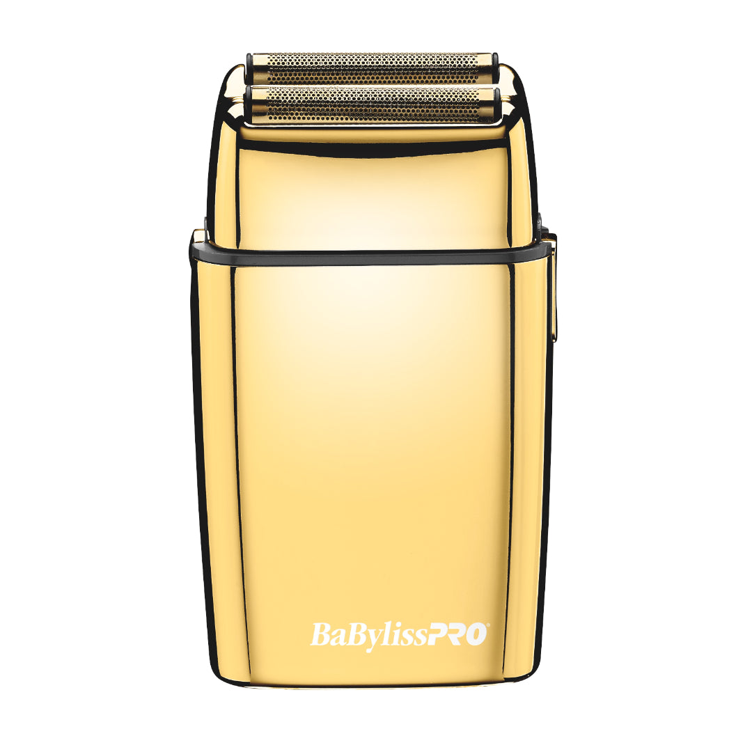 BaBylissPRO® - Máquina de afeitar de doble hoja metálica sin cable GOLDFX 2-BAR-X-FXFS2G