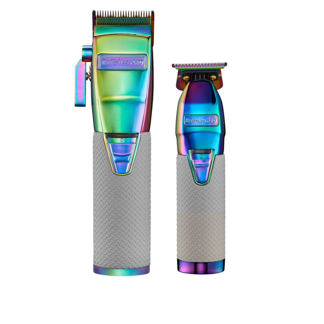 BaBylissPRO® - Combo de máquina de cortar cabello y terminadora con base de carga FXBOOST+ tornasol 2-BAR-//FXHOLPKCTB-I