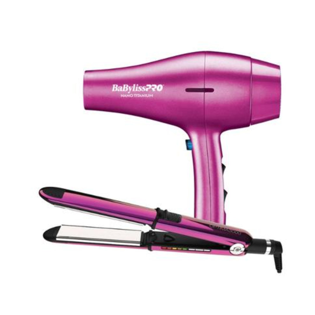 BaBylissPRO™ - Nano Titanium Combo de plancha de 1 ¼" y secadora de cabello 2000 watts 2-BAB-//BNTHPPP48UX