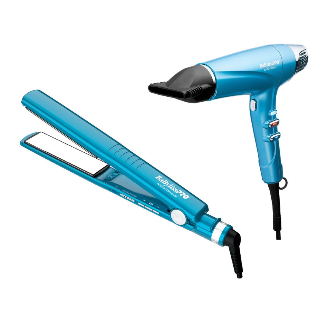BaBylissPRO™ - Nano Titanium Combo de plancha de 1¼ in con tecnología iónica doble 2-BAB-BNTPP55UX
