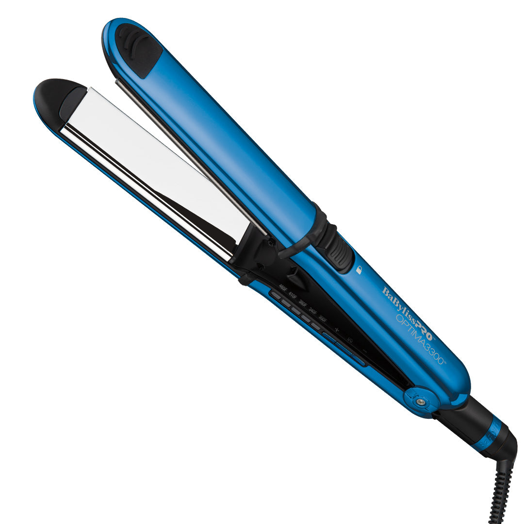 BaBylissPRO™ - Nano Titanium - Plancha iónica de acero inoxidable de 1½" Optima3000® azul 2-BAB-BBC3300TUX