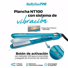 Plancha para Cabello Profesional BaBylissPRO Nano Titanium con Sistema de Vibración