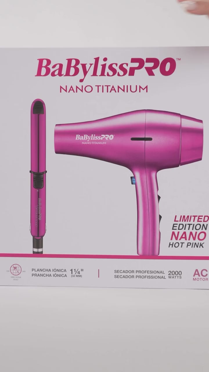 BaBylissPRO™ - Nano Titanium Combo de plancha de 1 ¼" y secadora de cabello 2000 watts 2-BAB-//BNTHPPP48UX